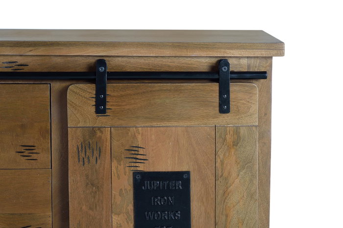 Giner y Colomer Aparador de Madera de Mango y Metal, 80 x 190 x 45 cm, Industrial, Natural